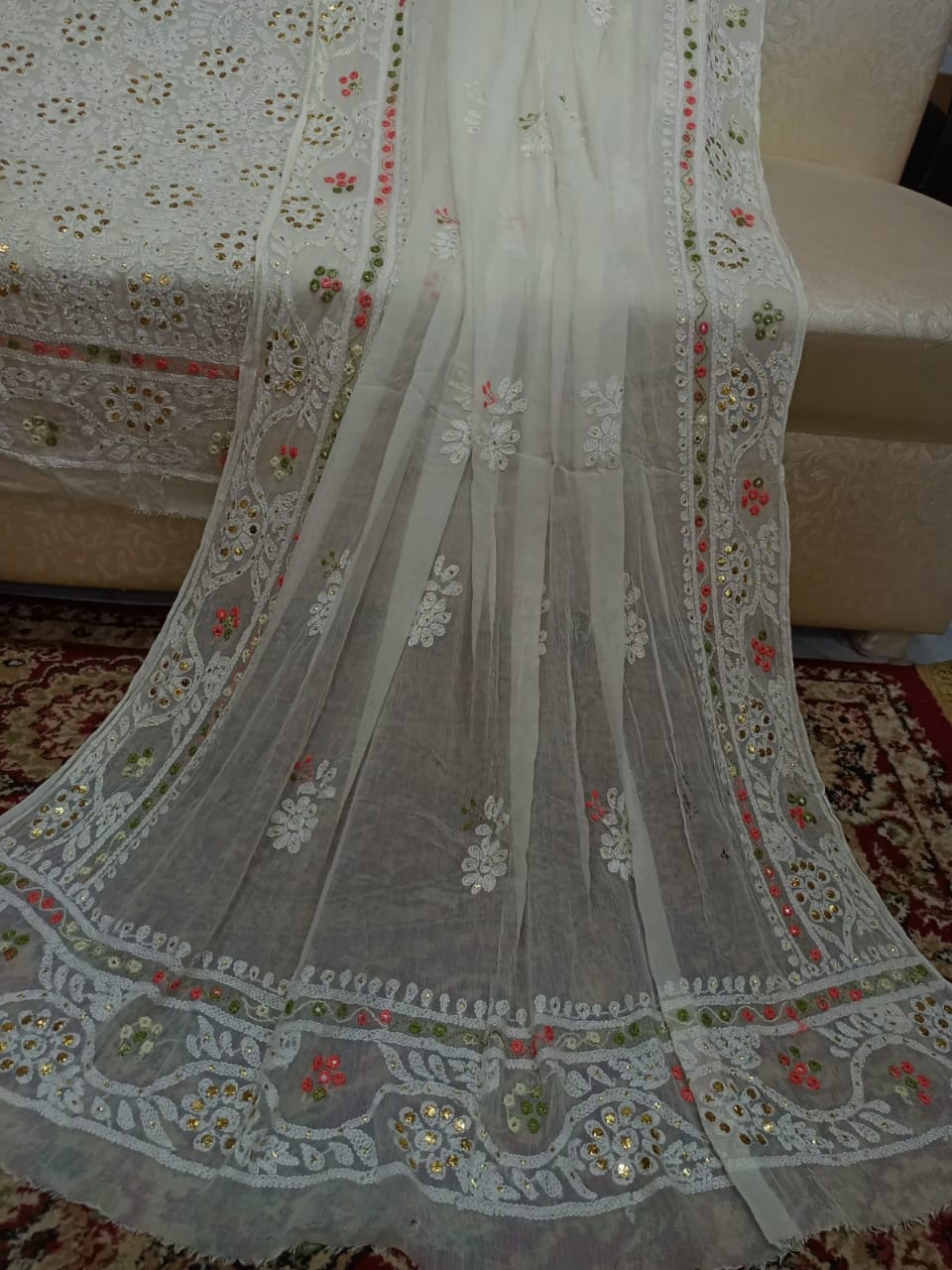 Heavy Chikenkari Mukesh Kamdani Suits