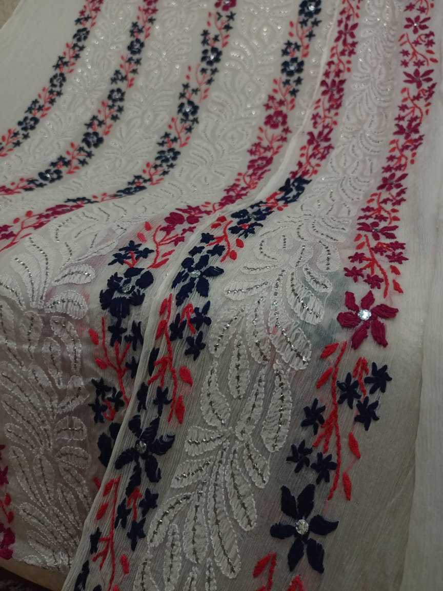 Heavy Chikenkari Mukesh Kamdani Suits