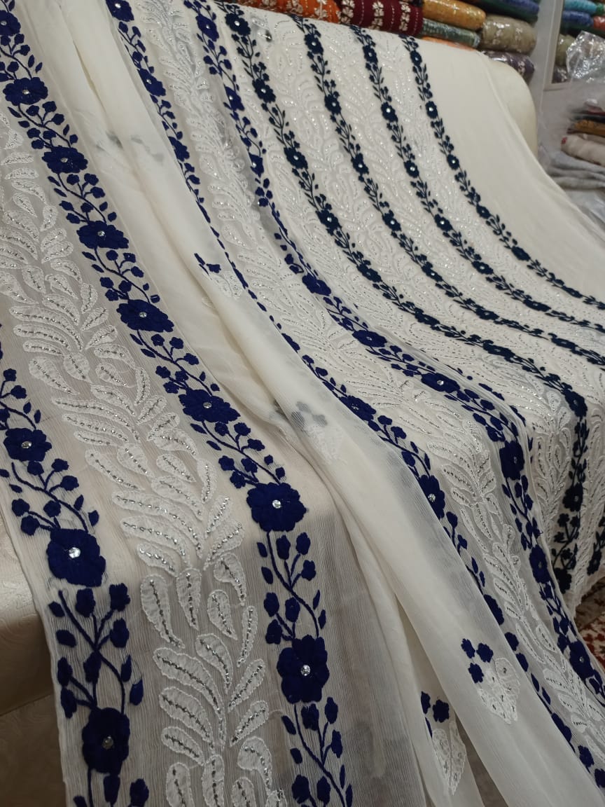 Heavy Chikenkari Mukesh Kamdani Suits