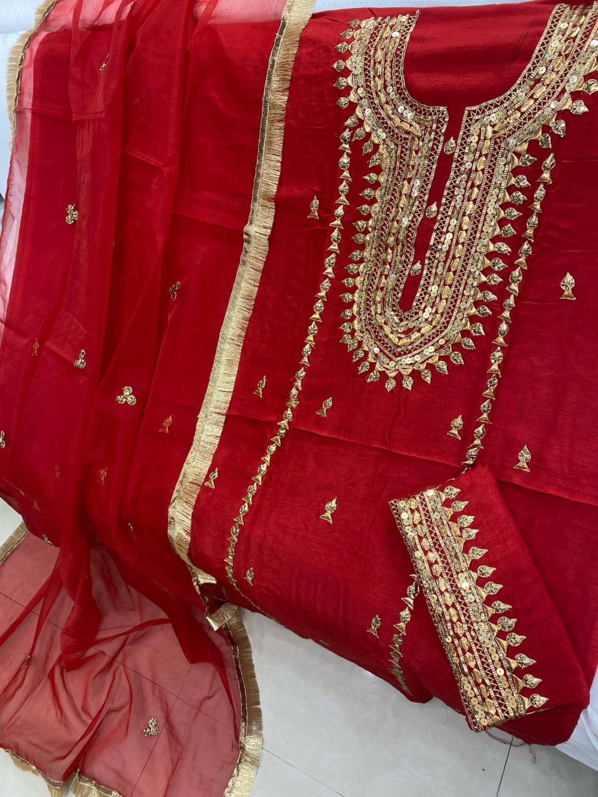 Fancy Gota Suits-Korean Raw Silk