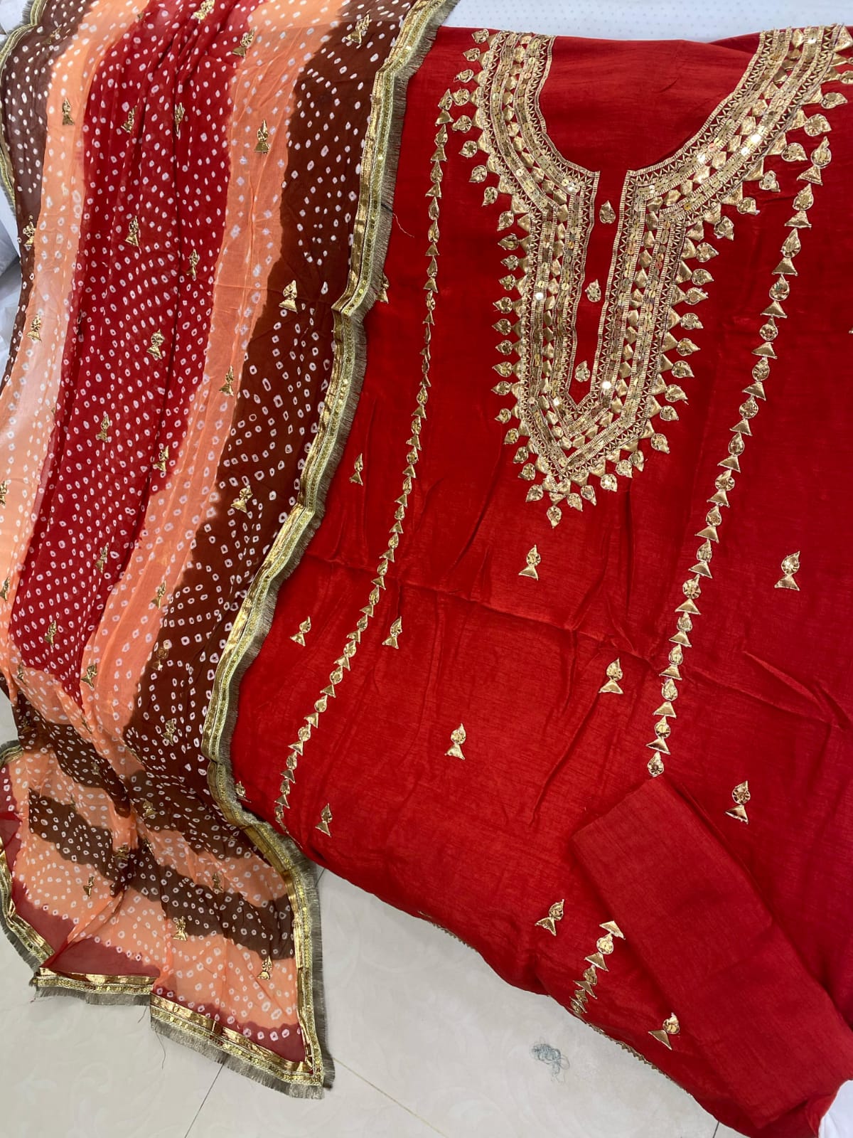 Fancy Gota Suits-Korean Raw Silk