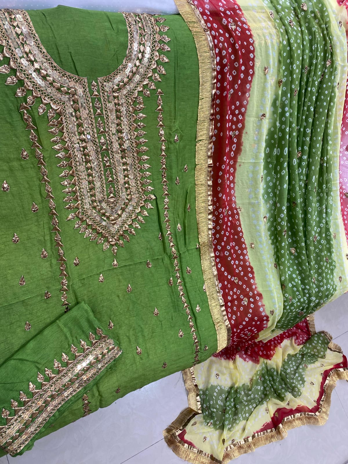 Fancy Gota Suits-Korean Raw Silk