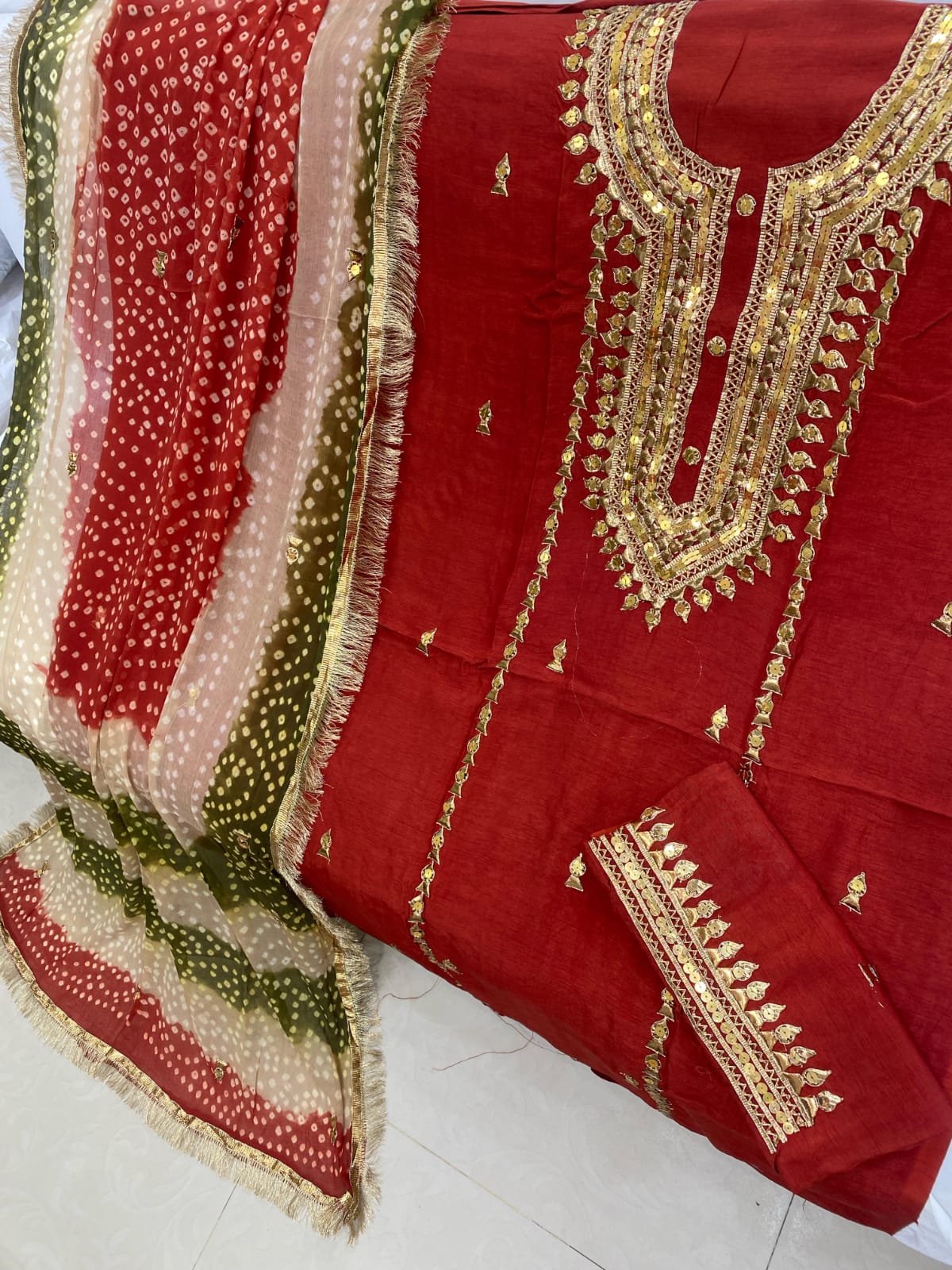 Fancy Gota Suits-Korean Raw Silk