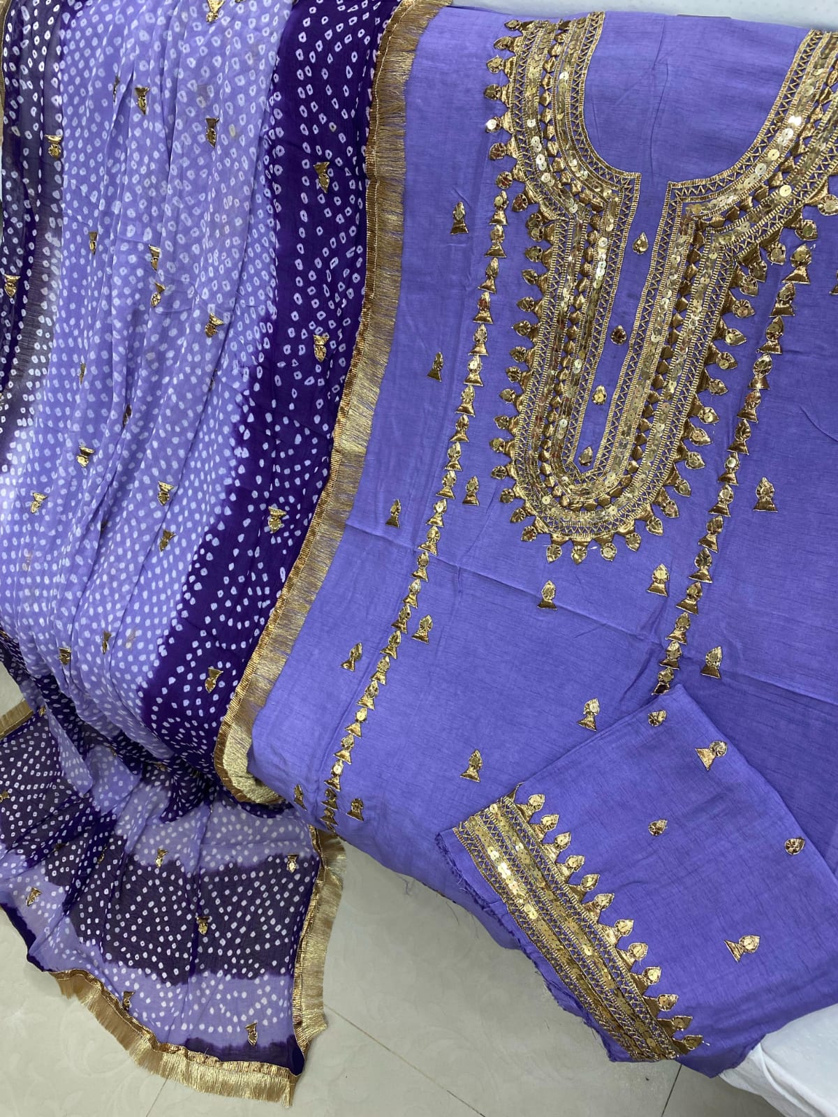 Fancy Gota Suits-Korean Raw Silk