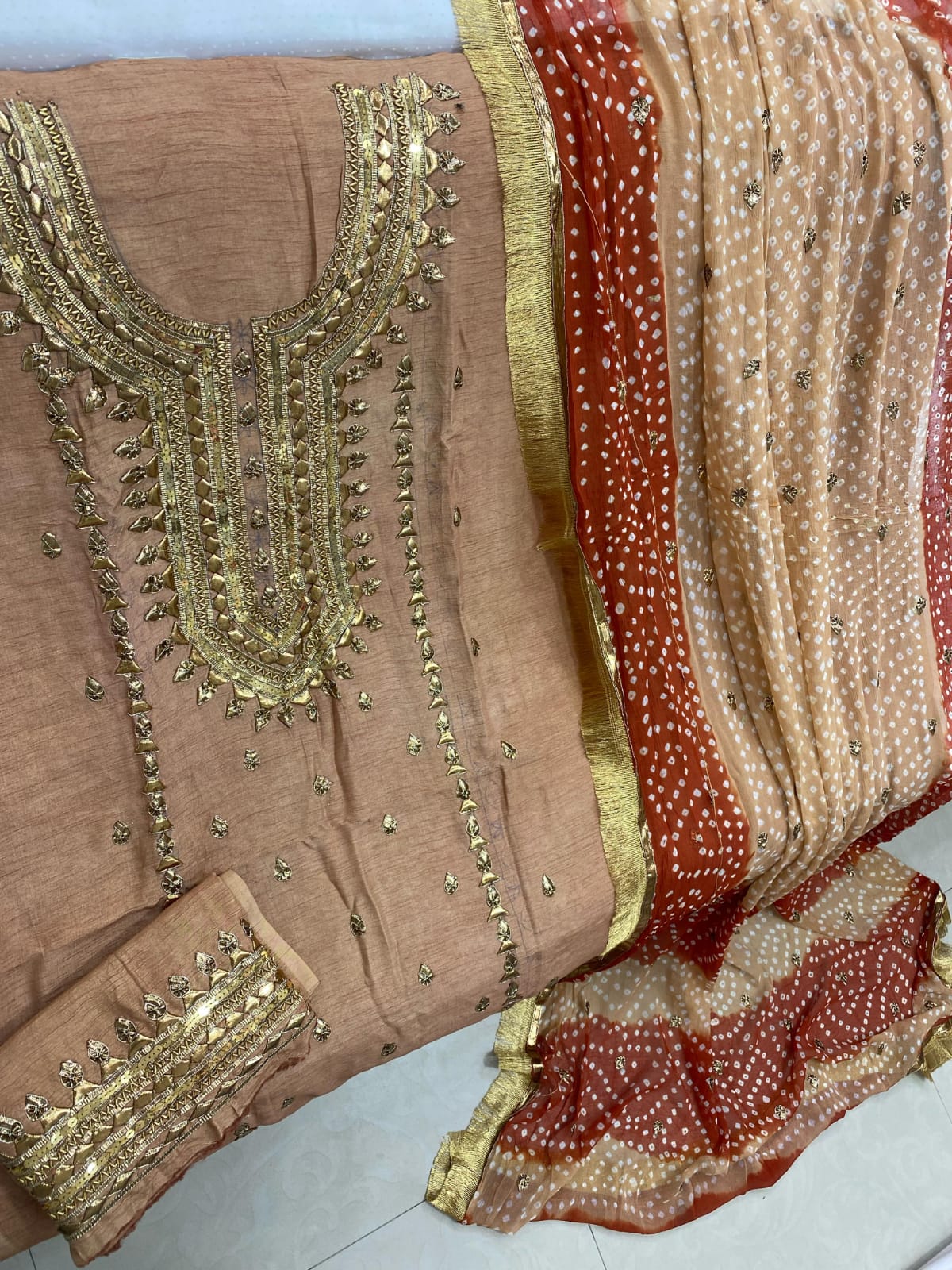 Fancy Gota Suits-Korean Raw Silk