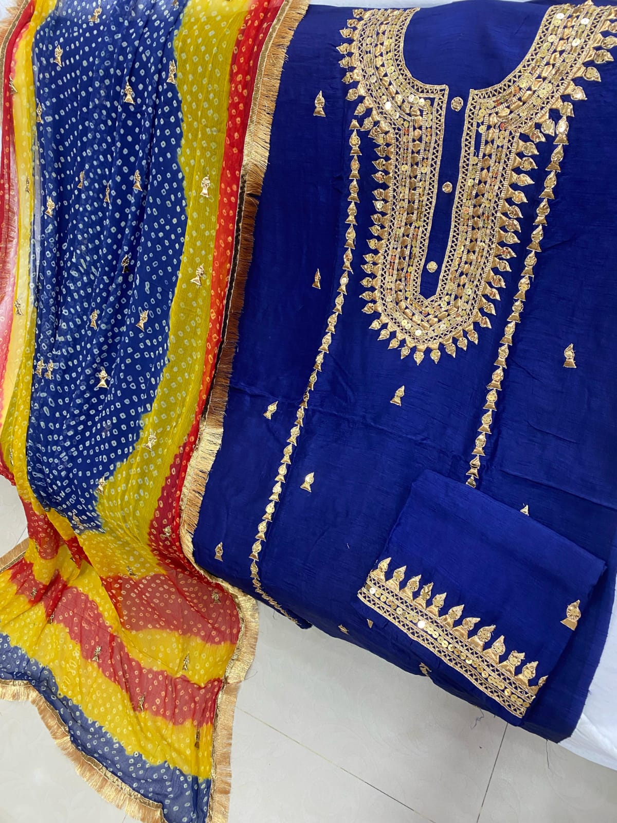 Fancy Gota Suits-Korean Raw Silk