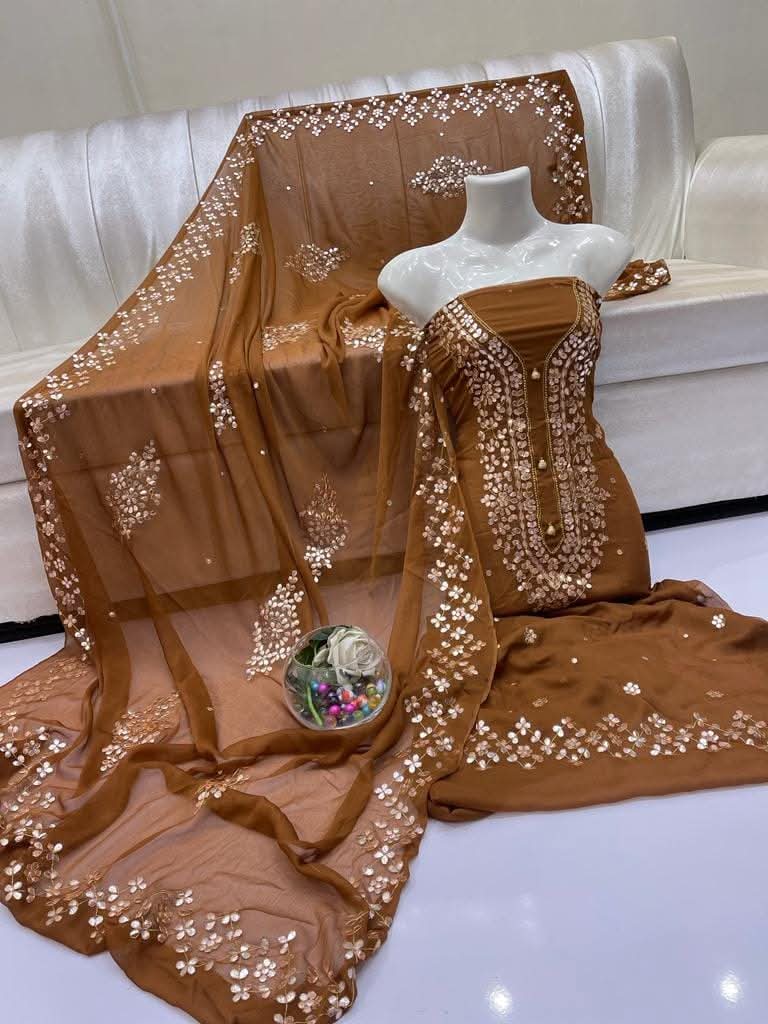 Pressing Gota Suits Soft PK Chiffon