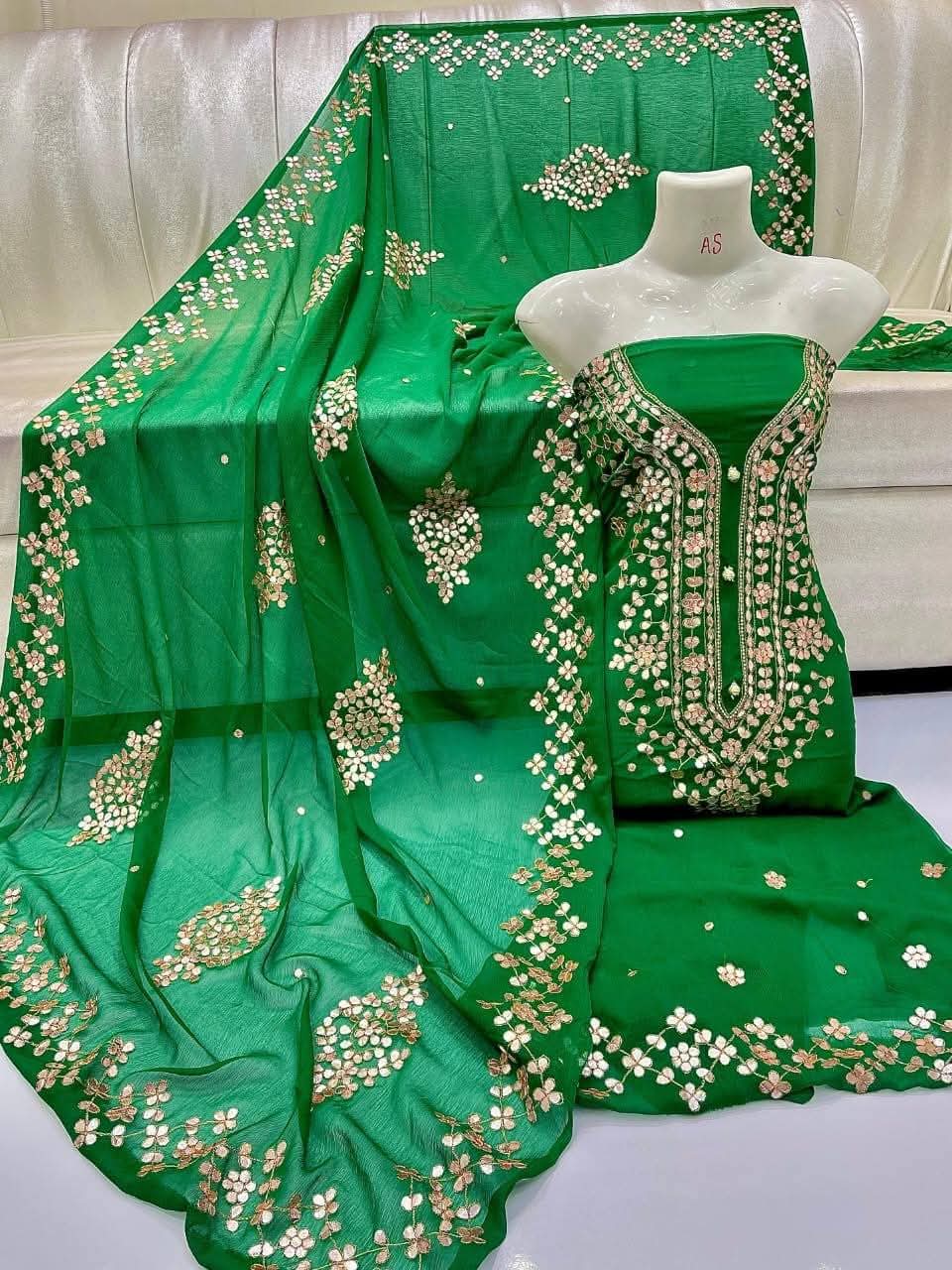 Pressing Gota Suits Soft PK Chiffon