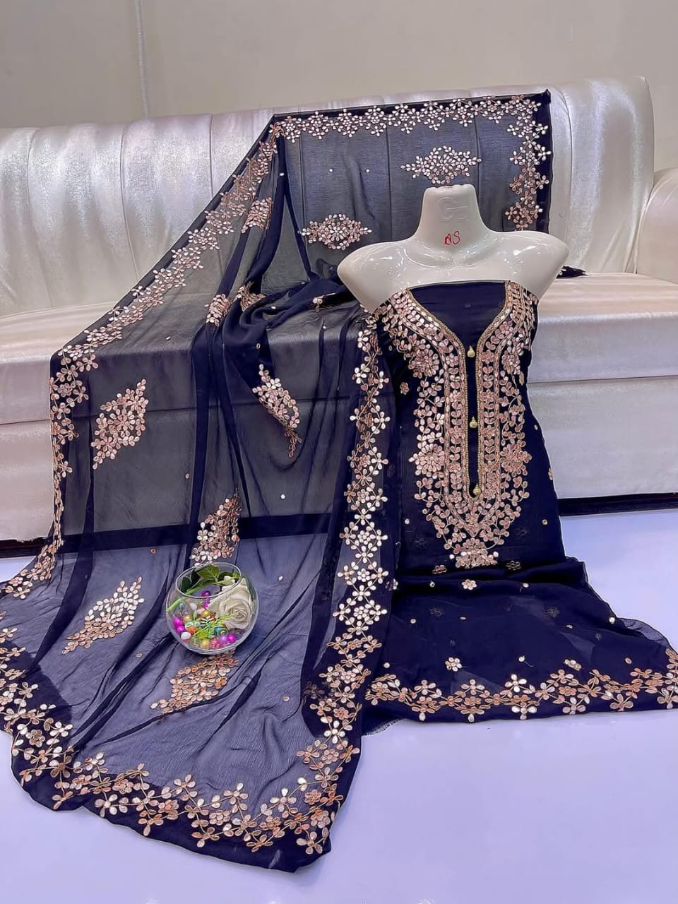 Pressing Gota Suits Soft PK Chiffon