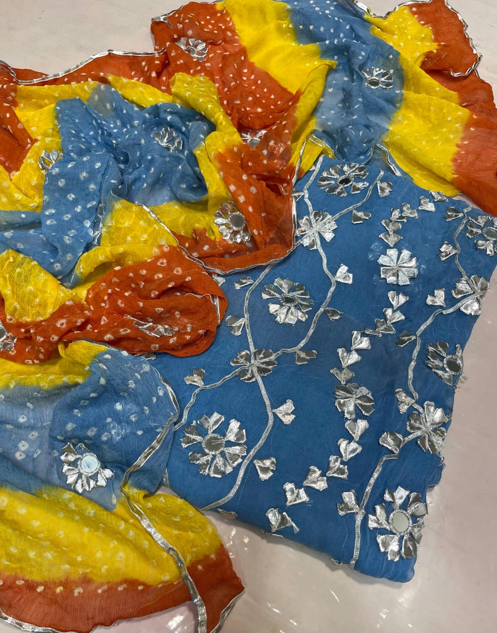 Gota + Mirror + Chunri Suits