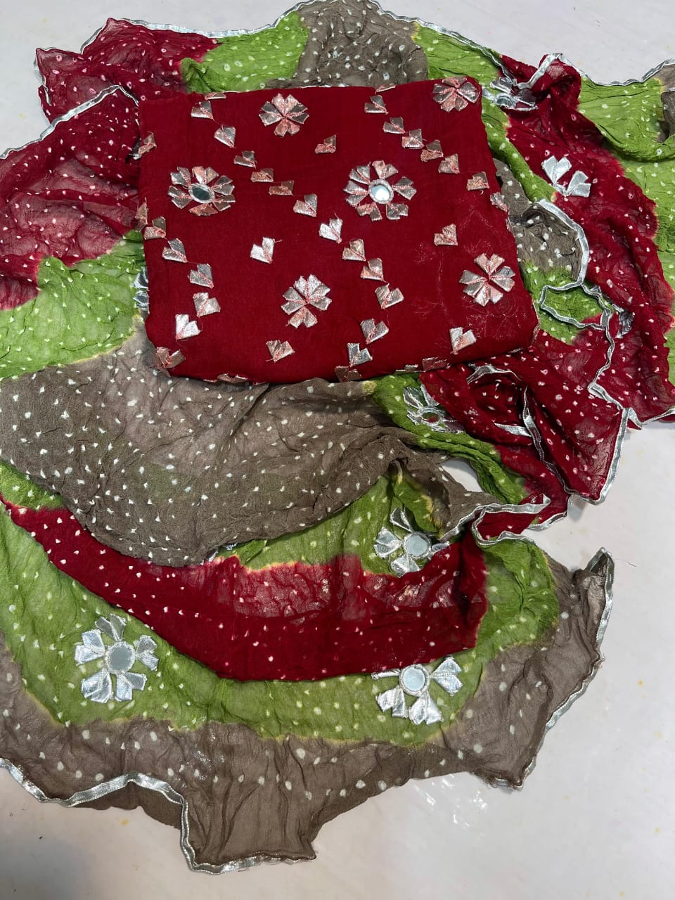 Gota + Mirror + Chunri Suits