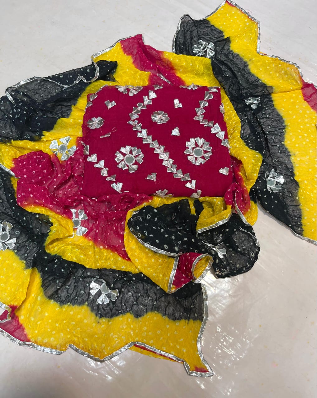 Gota + Mirror + Chunri Suits