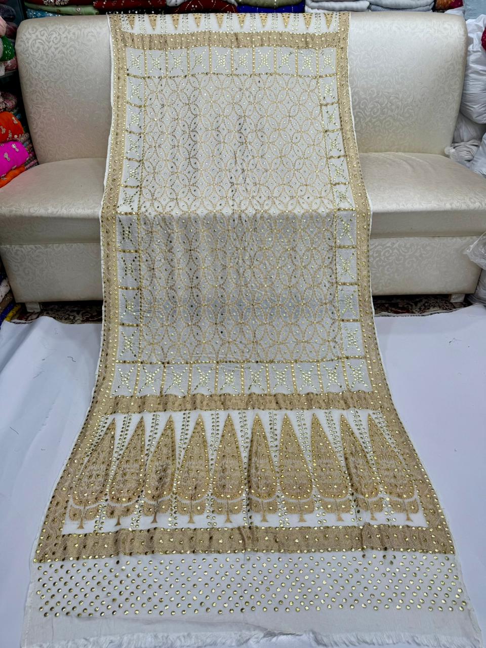 Heavy Mukesh Kamdani Zarri Work Shawl