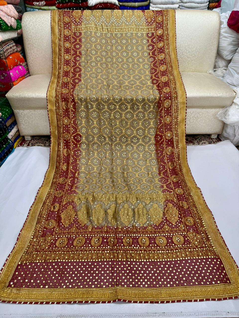 Heavy Mukesh Kamdani Zarri Work Shawl