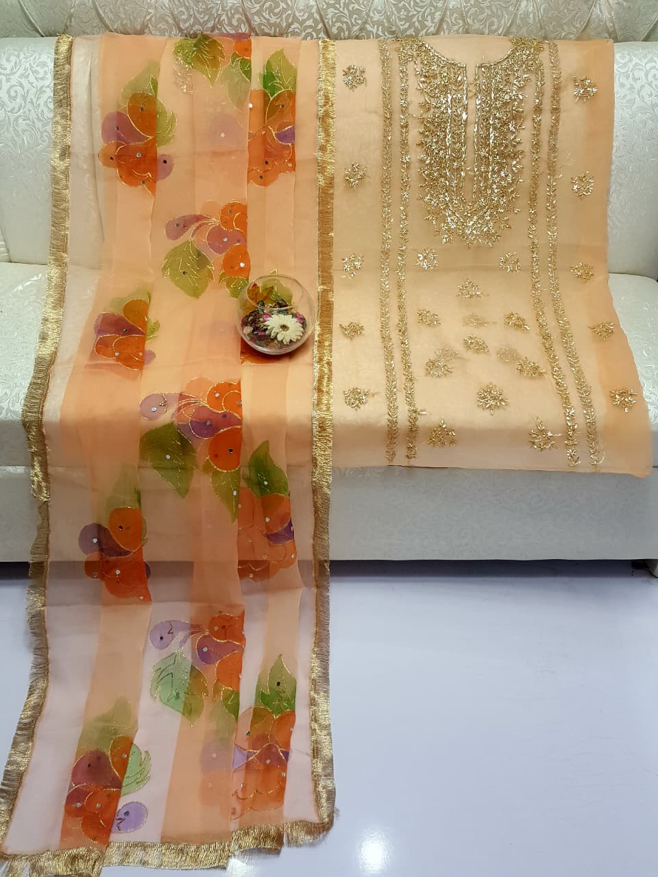 Floral Hand Painted Gota Suits