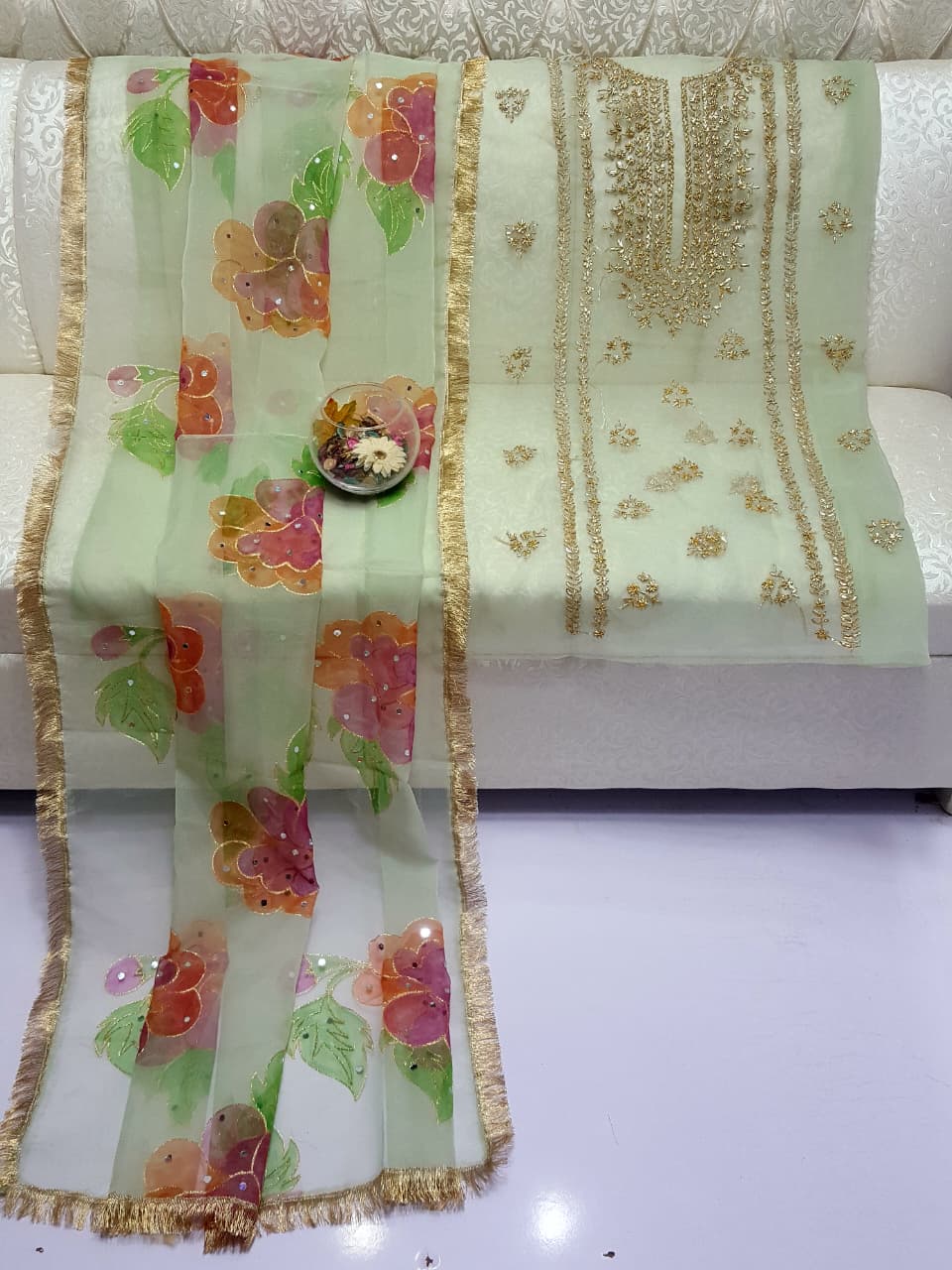 Floral Hand Painted Gota Suits