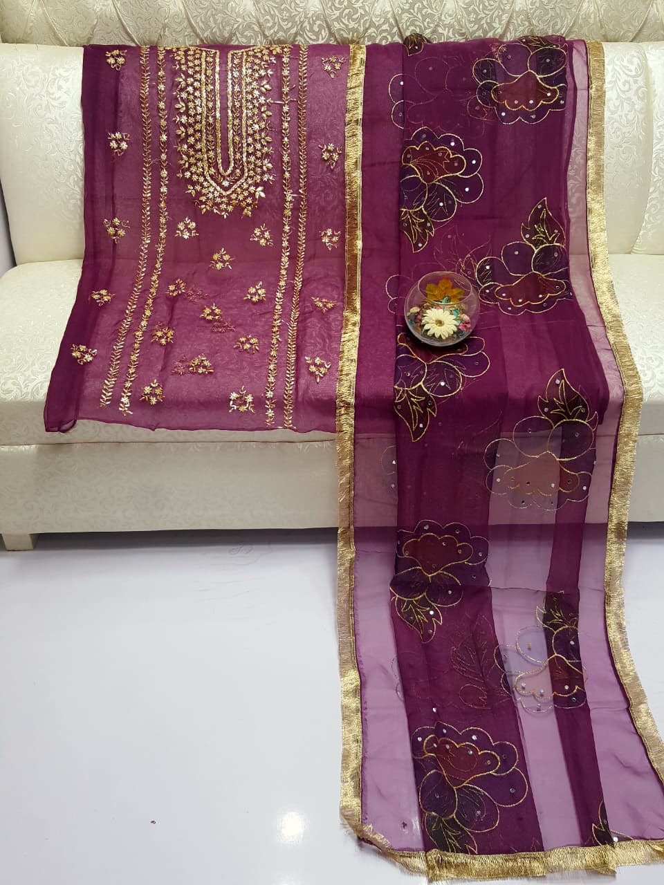 Floral Hand Painted Gota Suits