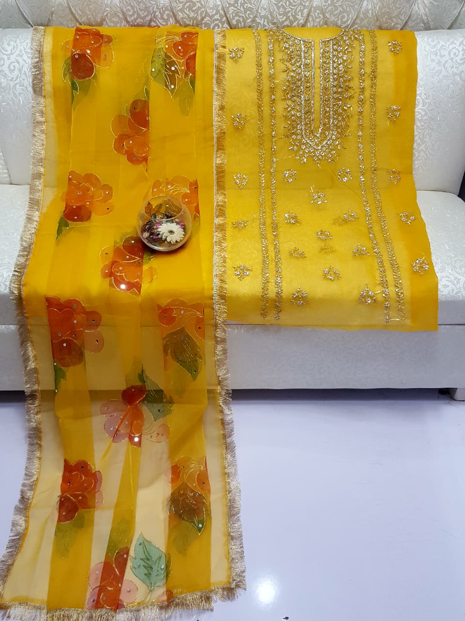 Floral Hand Painted Gota Suits