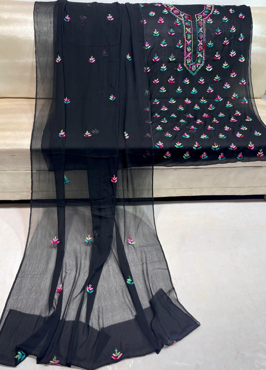 Multi Thread Pakka Bore Embroidered Suits