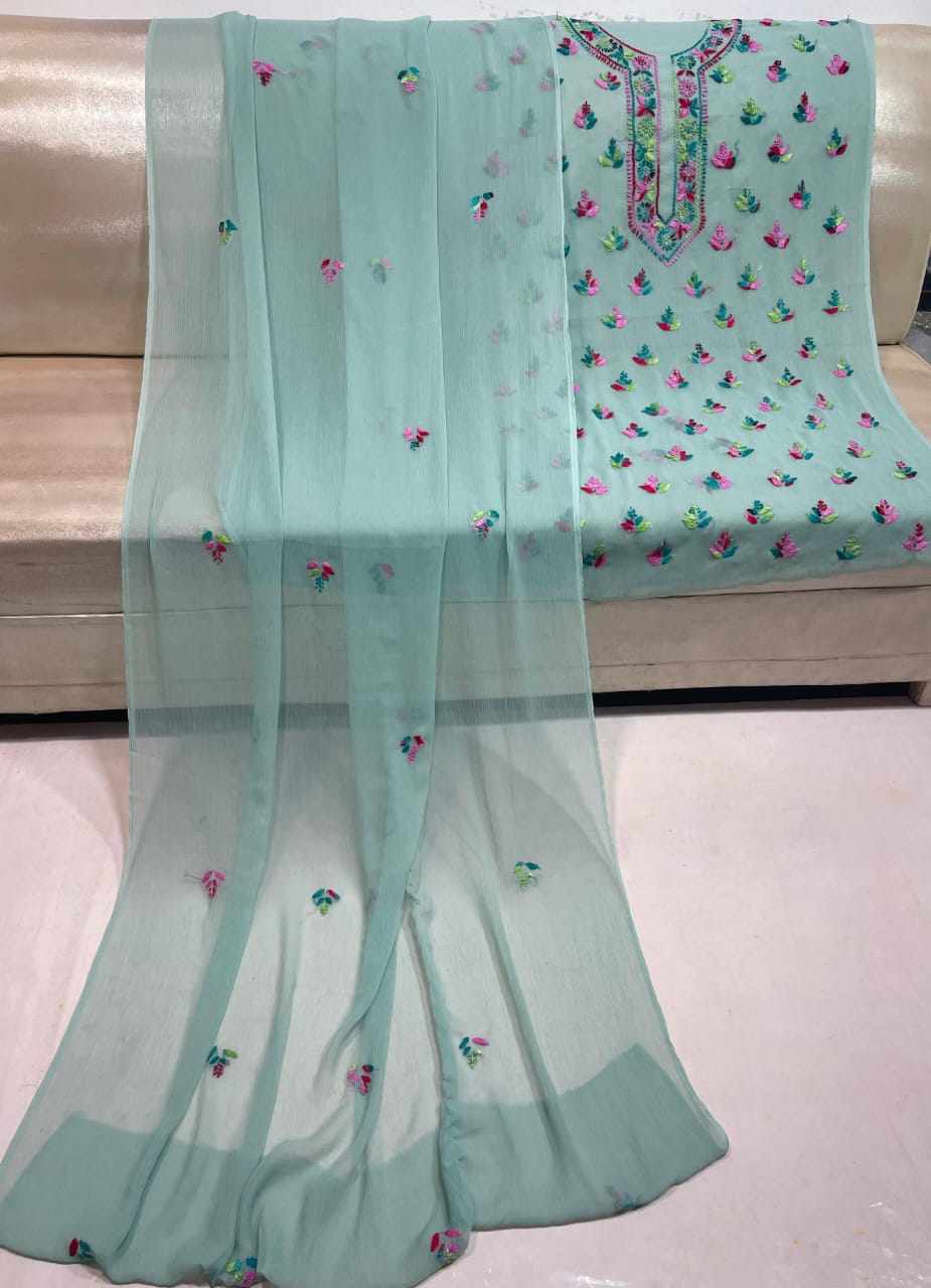 Multi Thread Pakka Bore Embroidered Suits