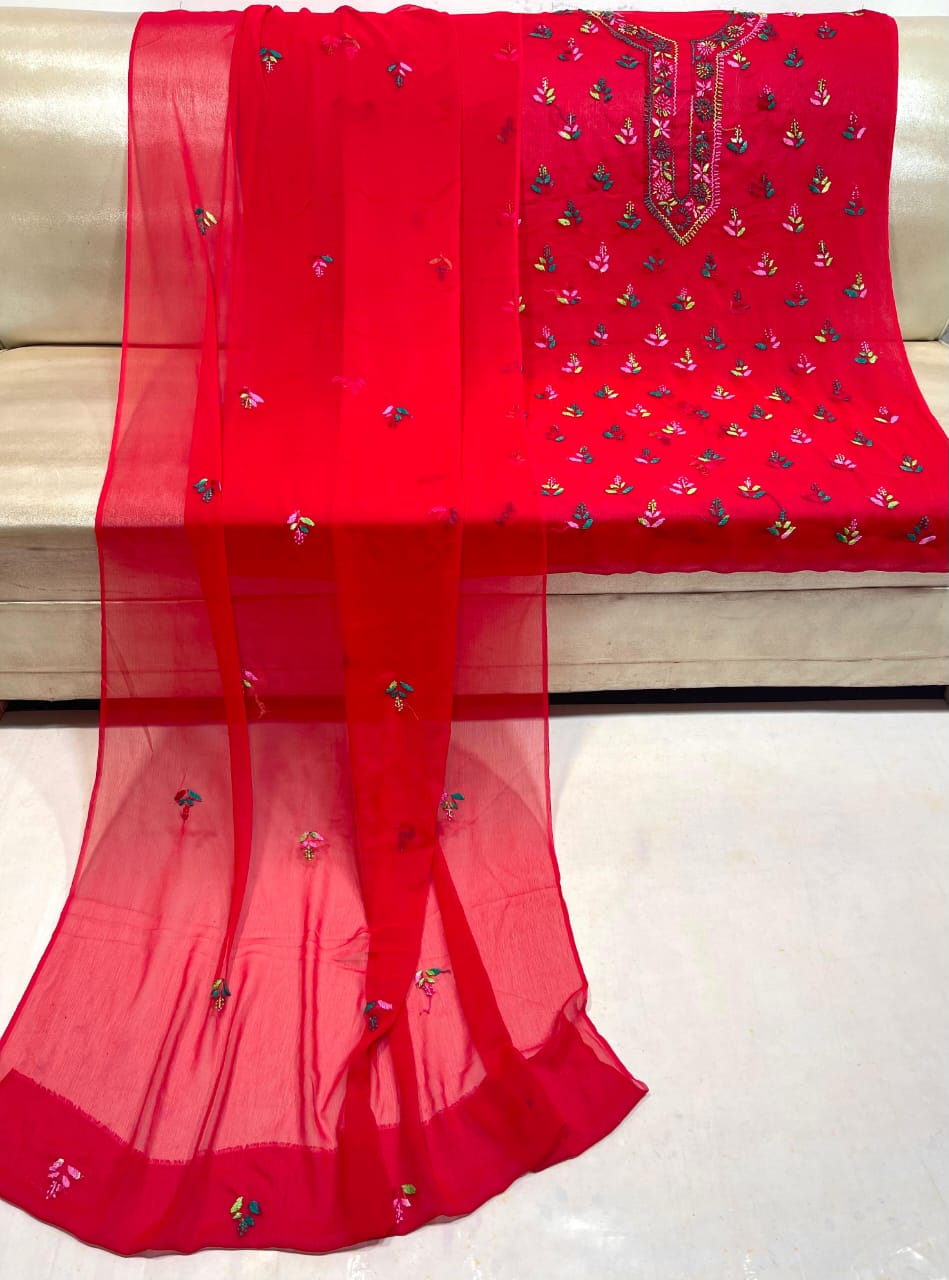 Multi Thread Pakka Bore Embroidered Suits