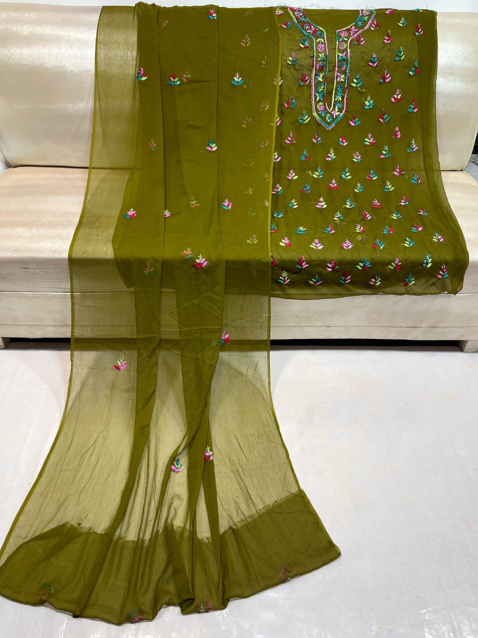 Multi Thread Pakka Bore Embroidered Suits