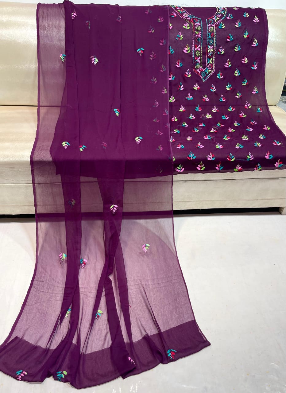 Multi Thread Pakka Bore Embroidered Suits