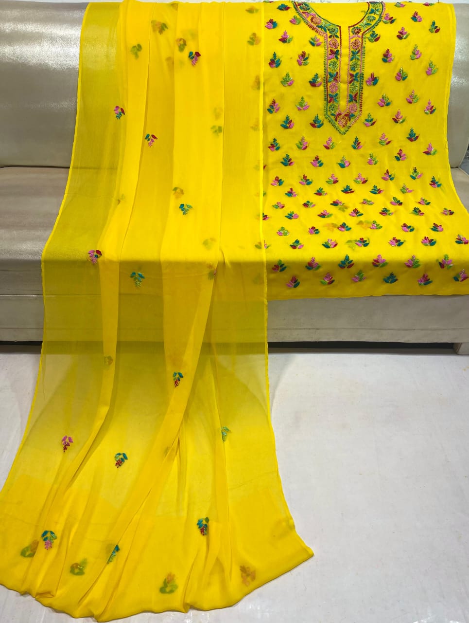 Multi Thread Pakka Bore Embroidered Suits