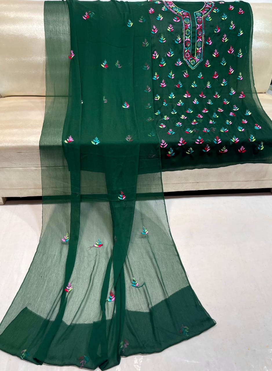 Multi Thread Pakka Bore Embroidered Suits