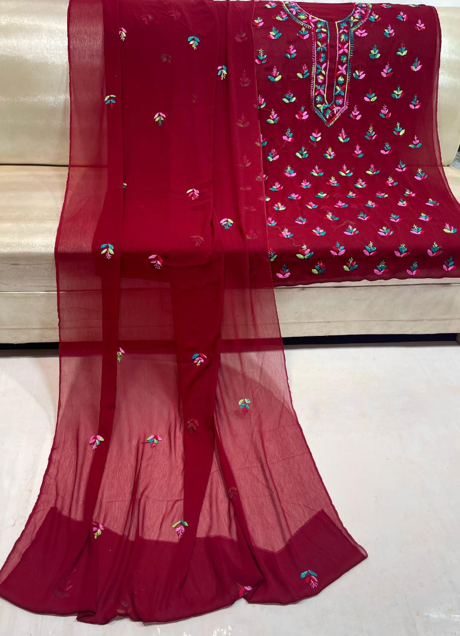 Multi Thread Pakka Bore Embroidered Suits