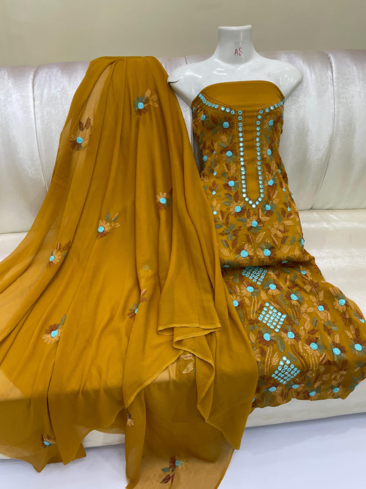 Kacha Embroidered Mirror Work Suits