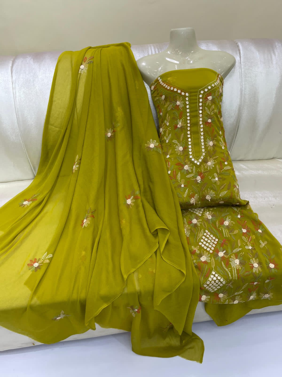 Kacha Embroidered Mirror Work Suits