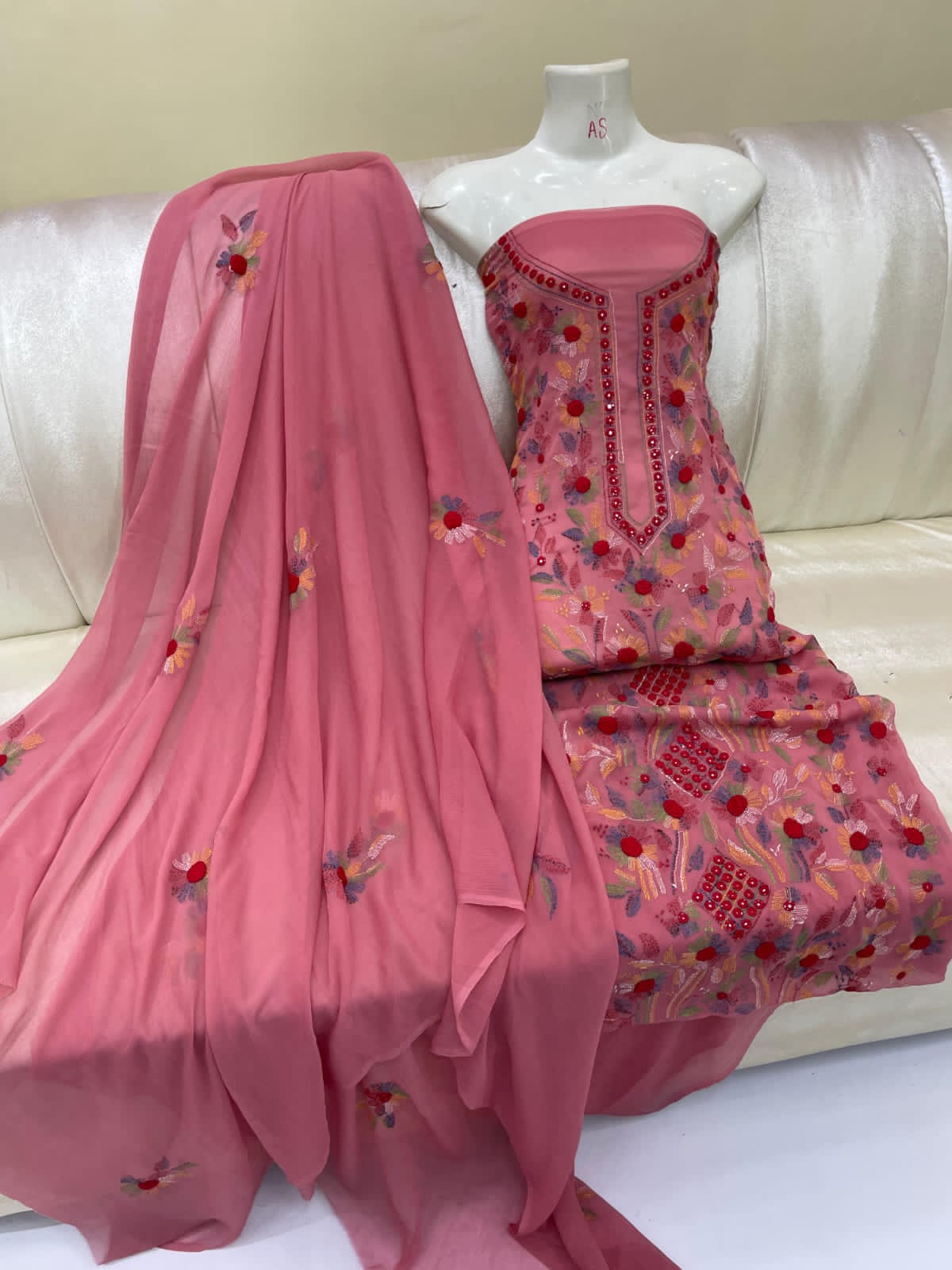 Kacha Embroidered Mirror Work Suits