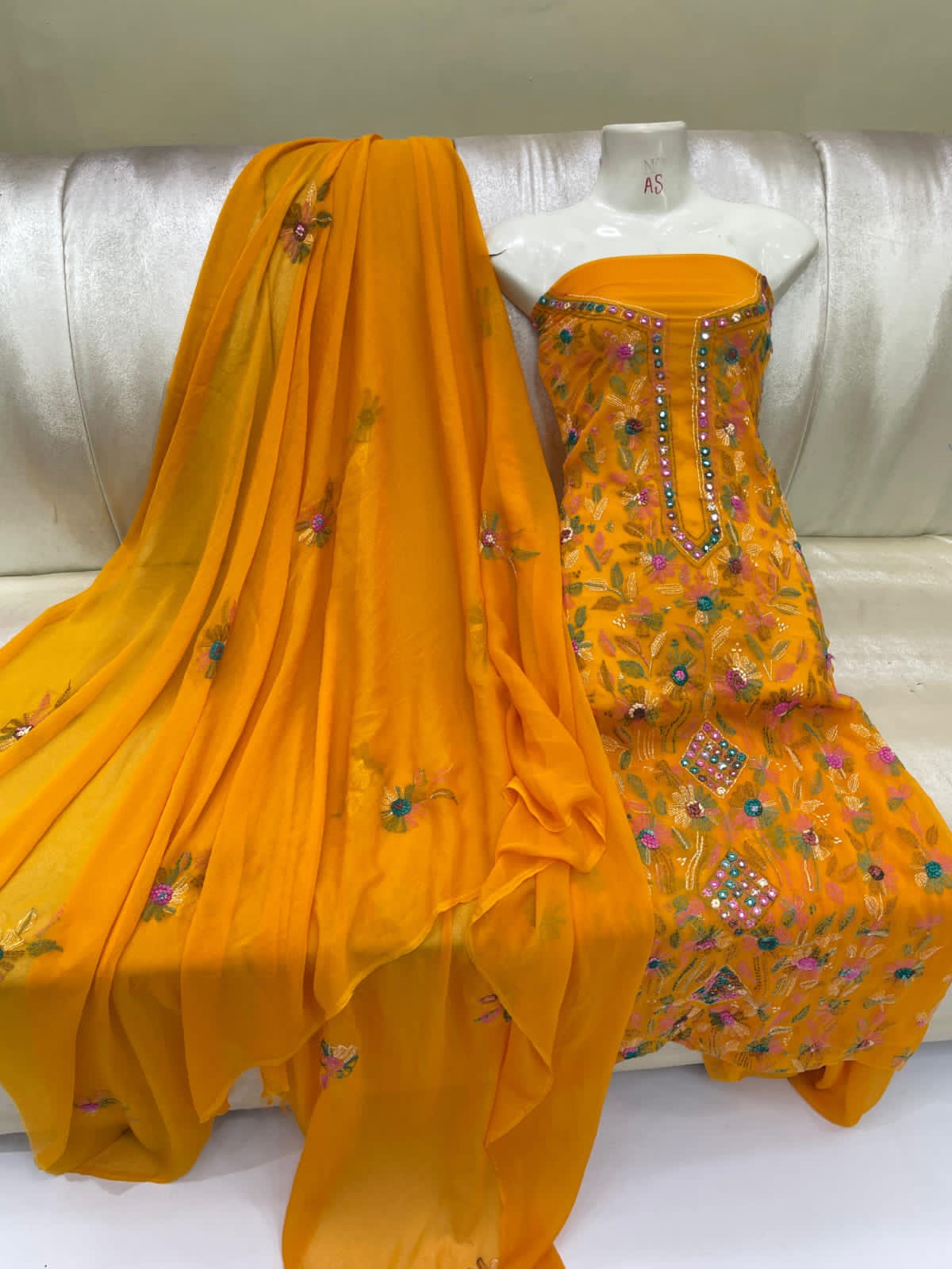 Kacha Embroidered Mirror Work Suits