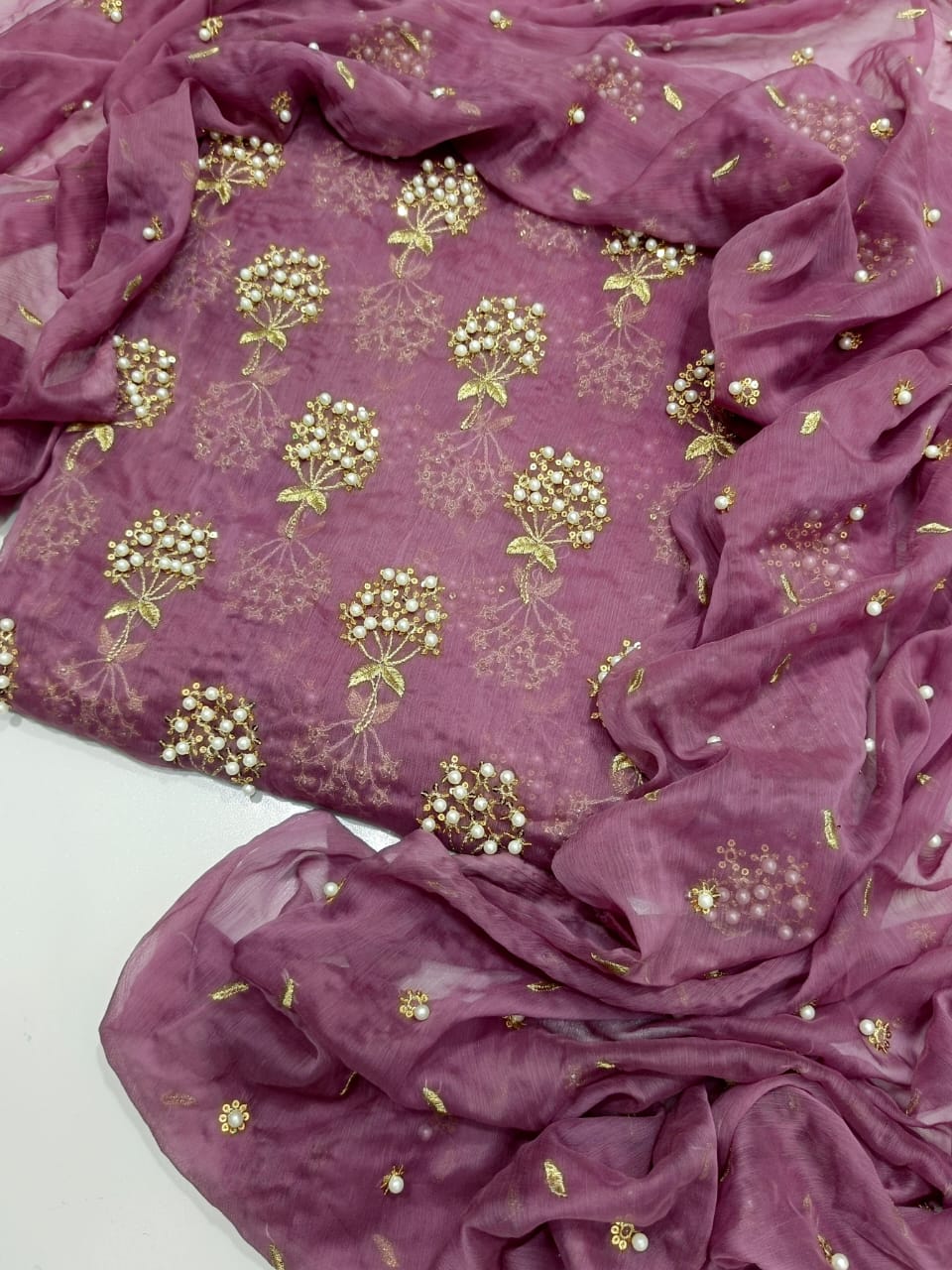 Pearl Work Embroidered Suits