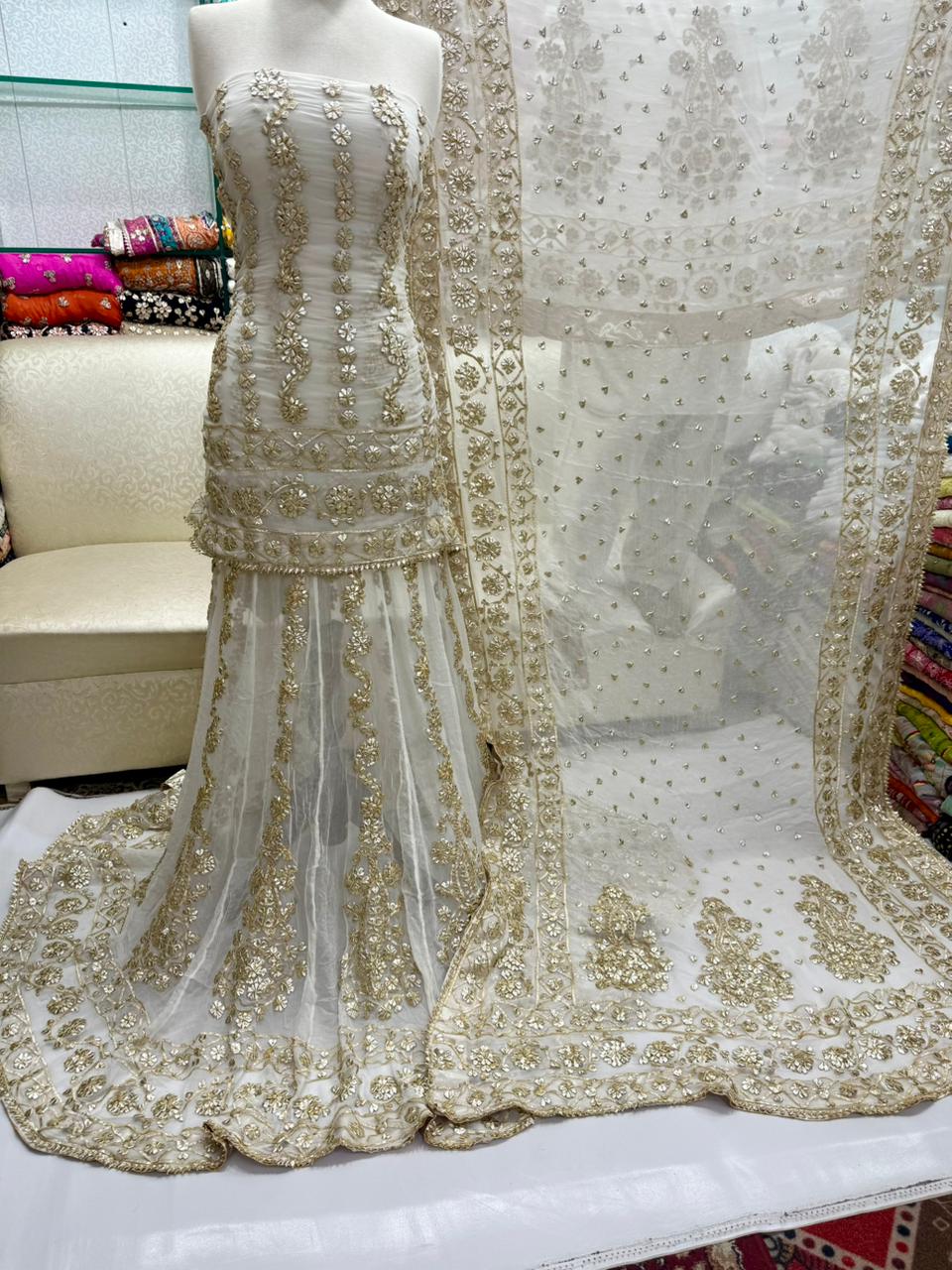 Heavy LCD Gota Work-Lehnga-Choli-Dupatta