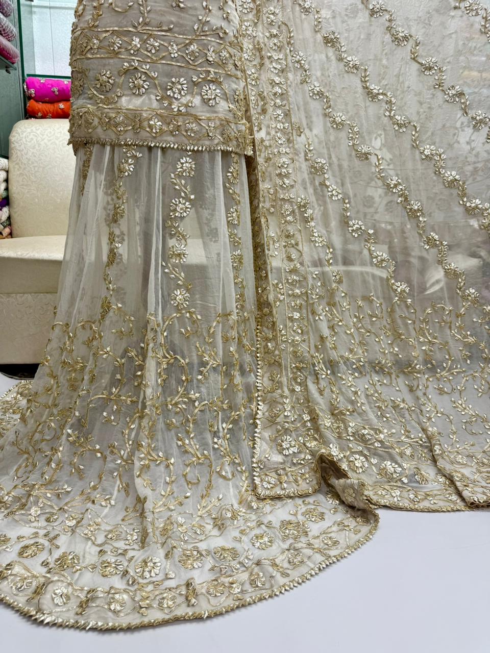 Heavy LCD Gota Work-Lehnga-Choli-Dupatta