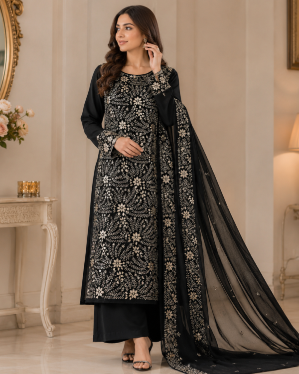 Marorri Gota Suit crafted from premium Soft PK Chiffon fabric with intricate handcrafted Gota work, 2-piece festive wear.