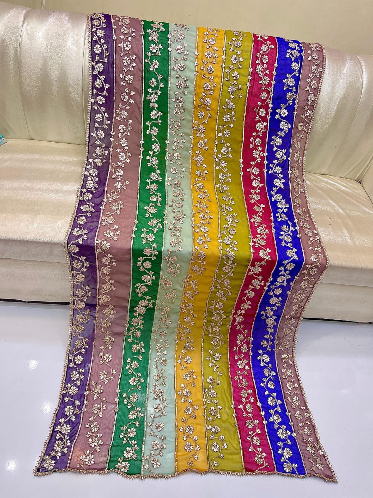 Multi Colour Ralli Gota Dupatta - Image 4