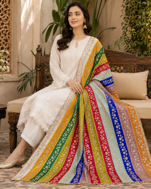 Multi Colour Ralli Gota Dupatta crafted from premium Soft Chiffon with intricate handcrafted Ralli Gota work.