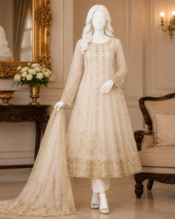 Heavy Gota & Mirror Work Frock with Dupatta