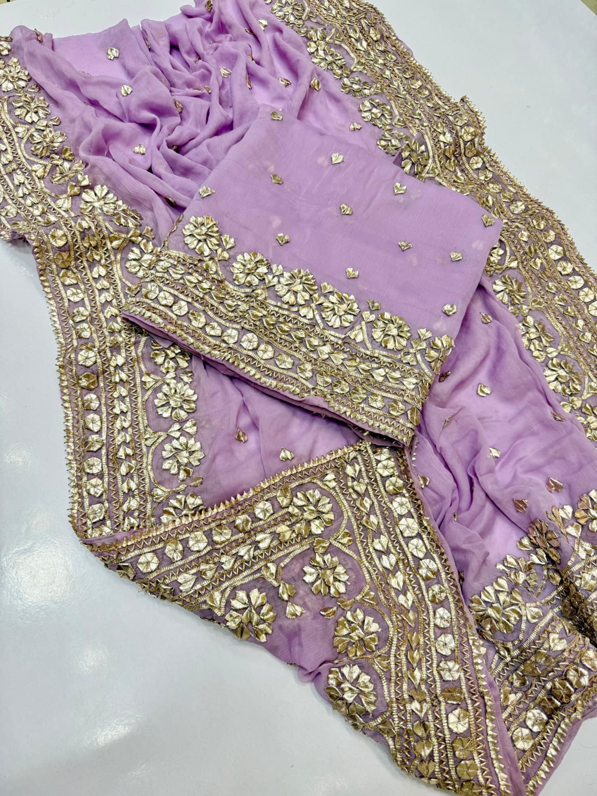 LCD Gota Suit with Heavy Gota Border - Image 5