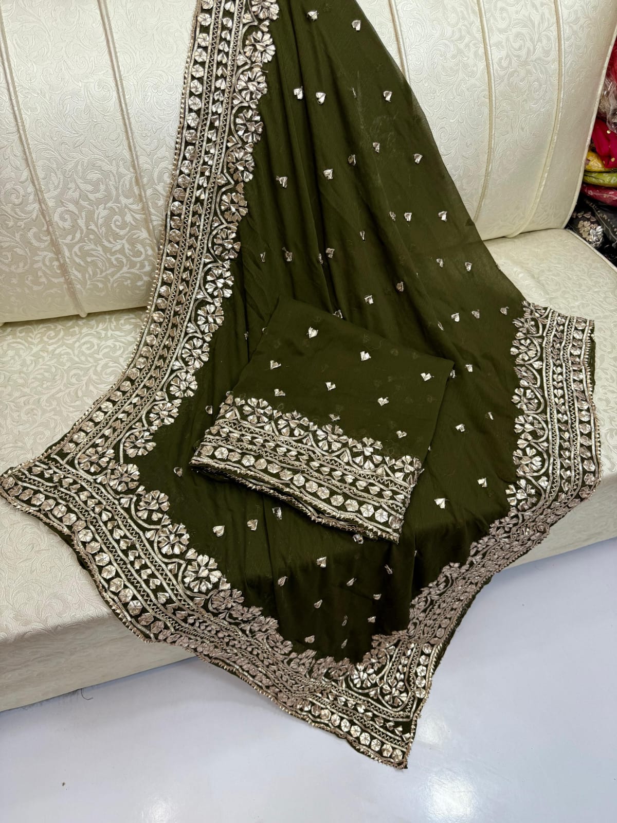 LCD Gota Suit with Heavy Gota Border - Image 6