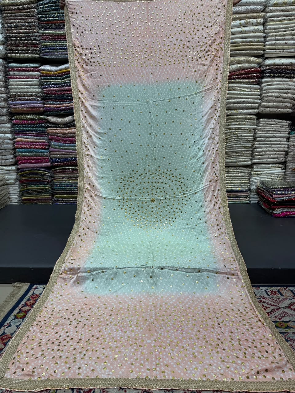 Heavy Mukesh Kamdani Chunri Shawl - Image 5