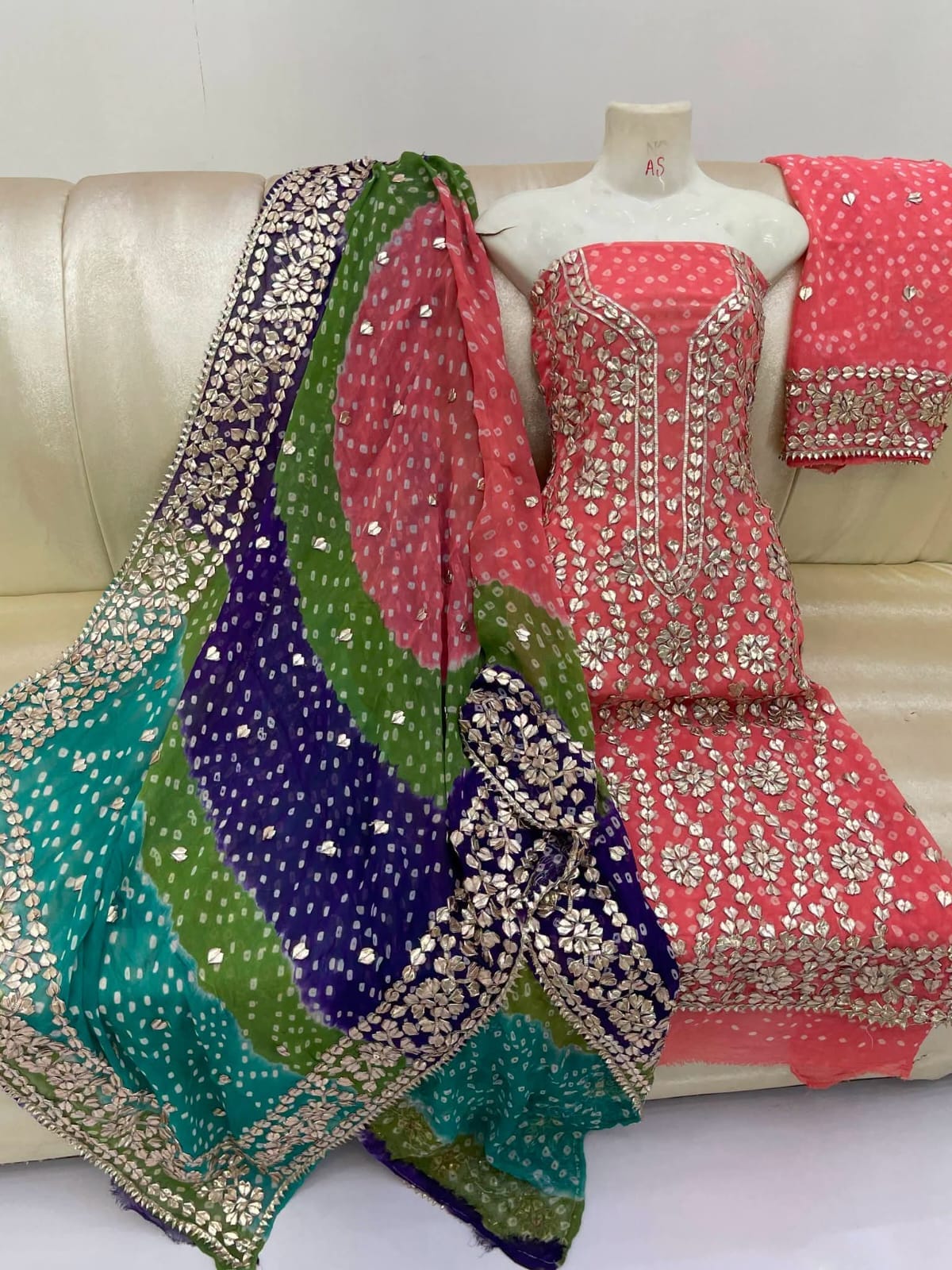 LCD Gota Work Chunri Suit - Image 3